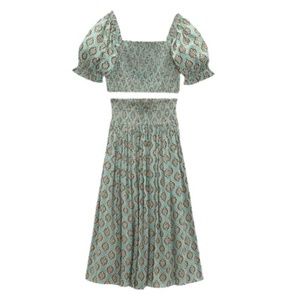 Zara Co-Ord Set Crop Top and High-Waist Skirt. Multicolor Size XL New With Tags!